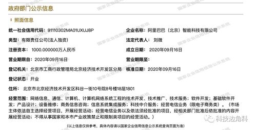 阿里巴巴智能科技公司在北京成立，注冊資本達1000萬專注軟件開發